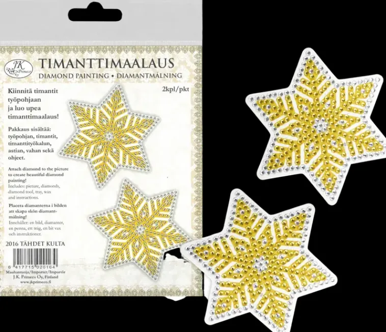 J.K. Primeco Askartelutarvikkeet>Timanttimaalaus Tahti Kulta 2Kpl/Pkt