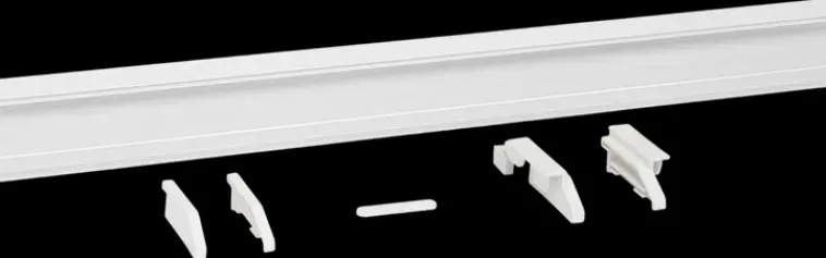 Elfa Säilytyskalusteet<Tyokalukisko, Johon Voidaan Kiinnittaa Koukkuja Ja Muita Sailytysjarjestelman Osia. Voidaan Asentaa Kahden Kiskon Valiin Tai Suoraan Seinalle.