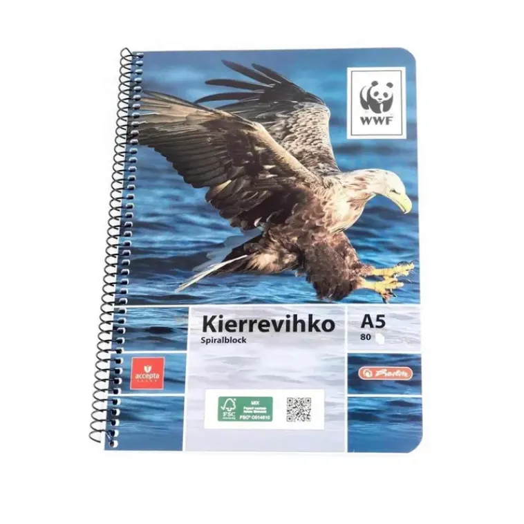 WWF Paperitarvikkeet>Kierrevihko A5/80 Fsc Paperia